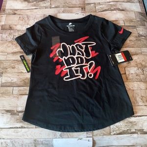 NWT- Nike Tee with “ Just do it” print, black , Size L